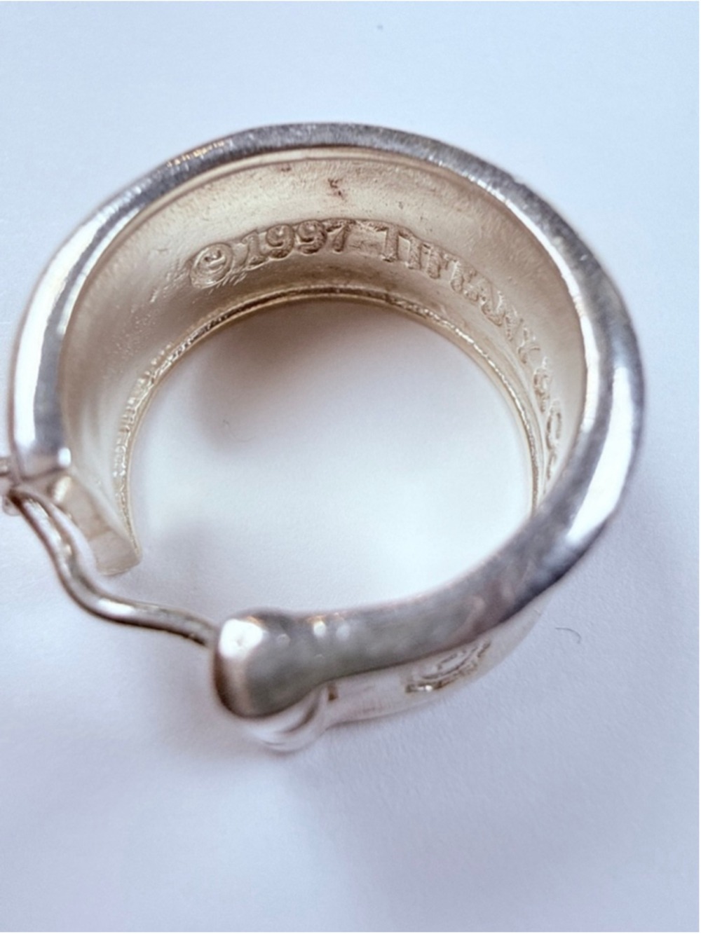 Tiffany & Co. 1837 Wide Huggie Hoop 925 Sterling Silver Earrings - Picture 9 of 12